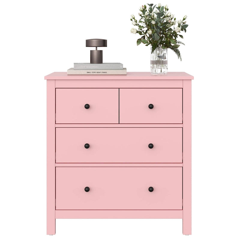 Pink 3-Drawer Dresser for Bedroom, Living Room, Nursery, Entryway, and Hallway