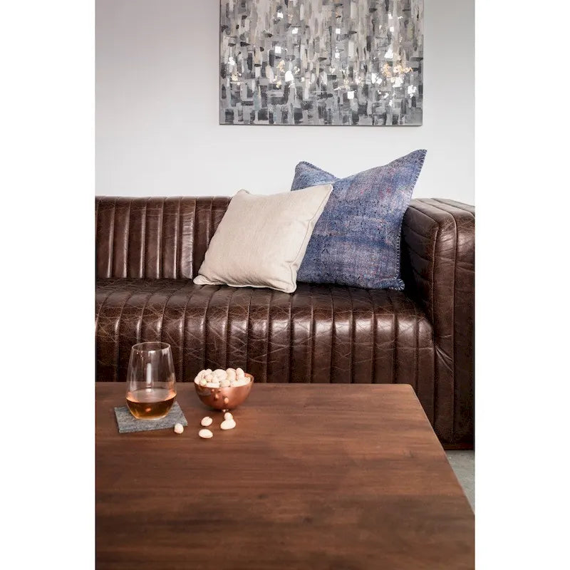 Canapé moderne en cuir avec piqûres de canal