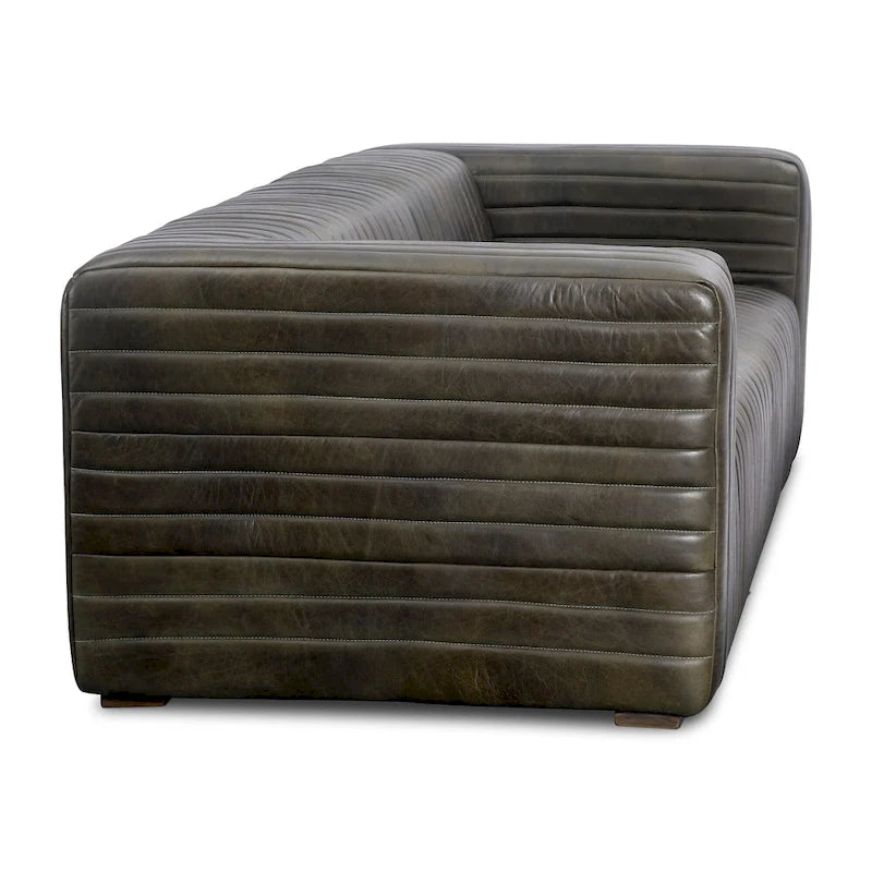 Canapé moderne en cuir avec piqûres de canal