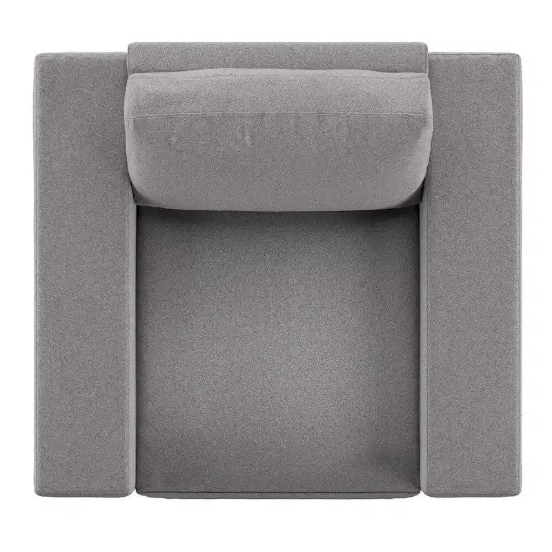 Fauteuil Ashton en tissu gris, garnissage plumes et duvet, double face