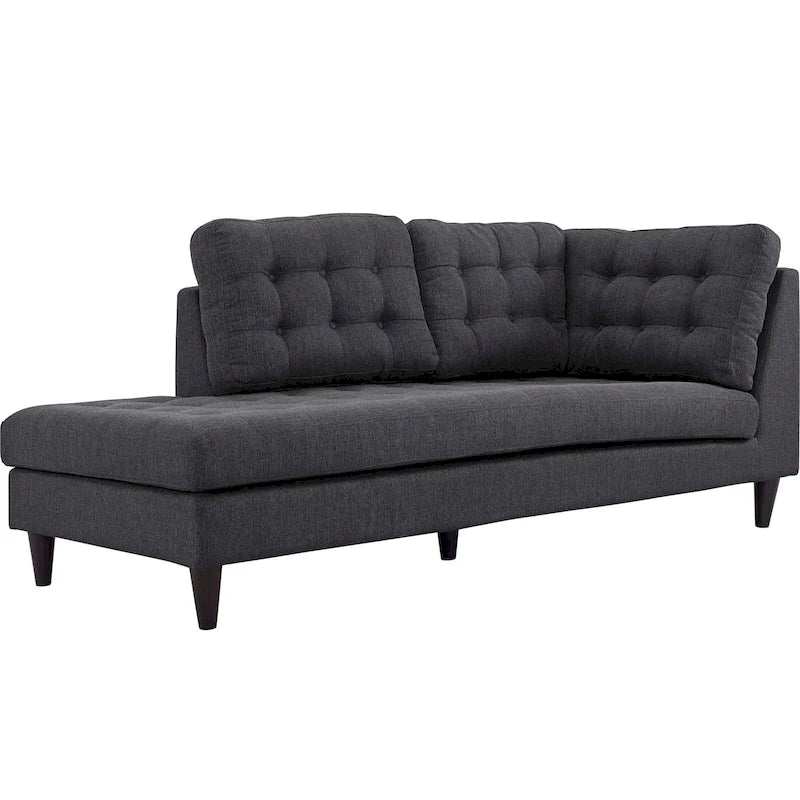 Chaise longue en tissu capitonné