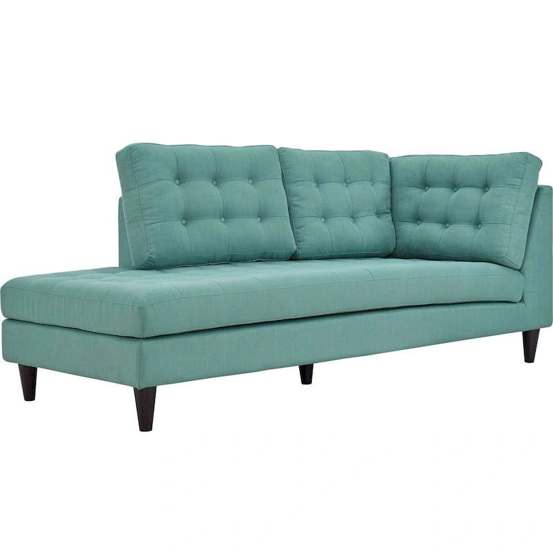 Chaise longue en tissu capitonné