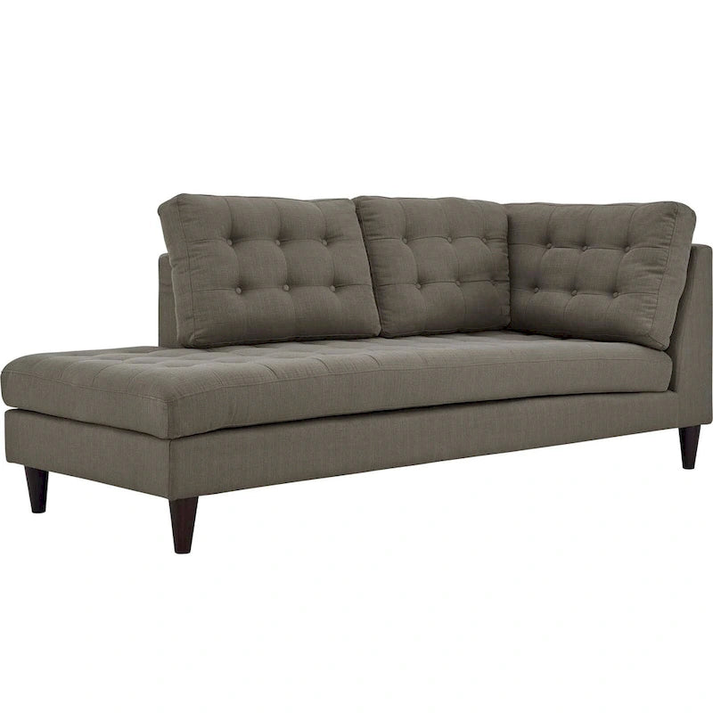 Chaise longue en tissu capitonné
