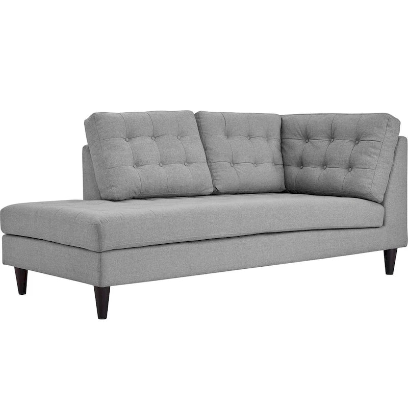 Chaise longue en tissu capitonné