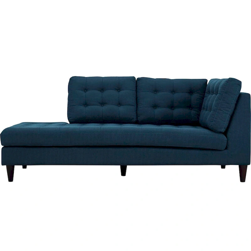 Chaise longue en tissu capitonné