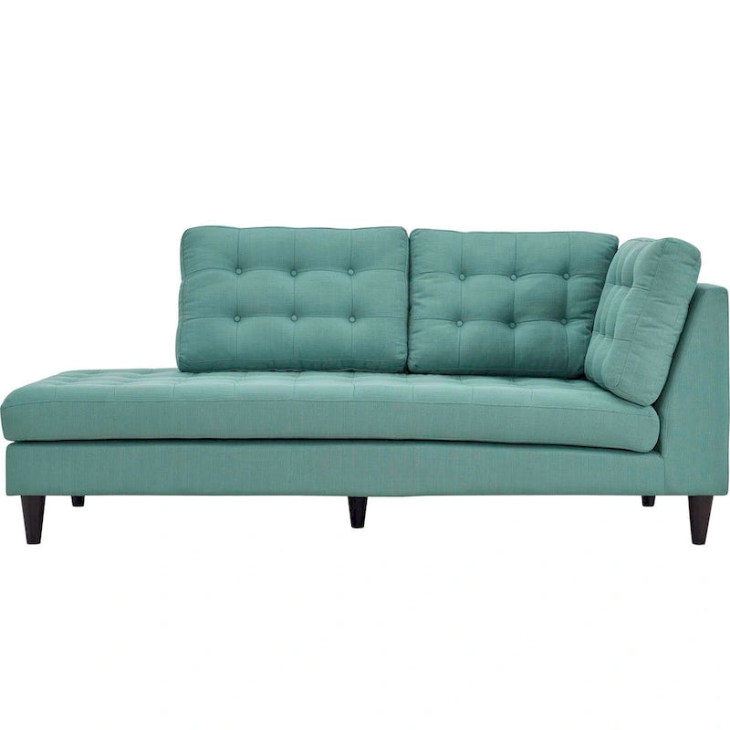 Chaise longue en tissu capitonné