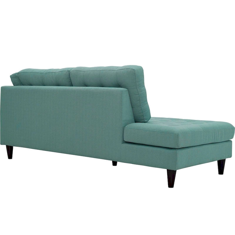 Chaise longue en tissu capitonné