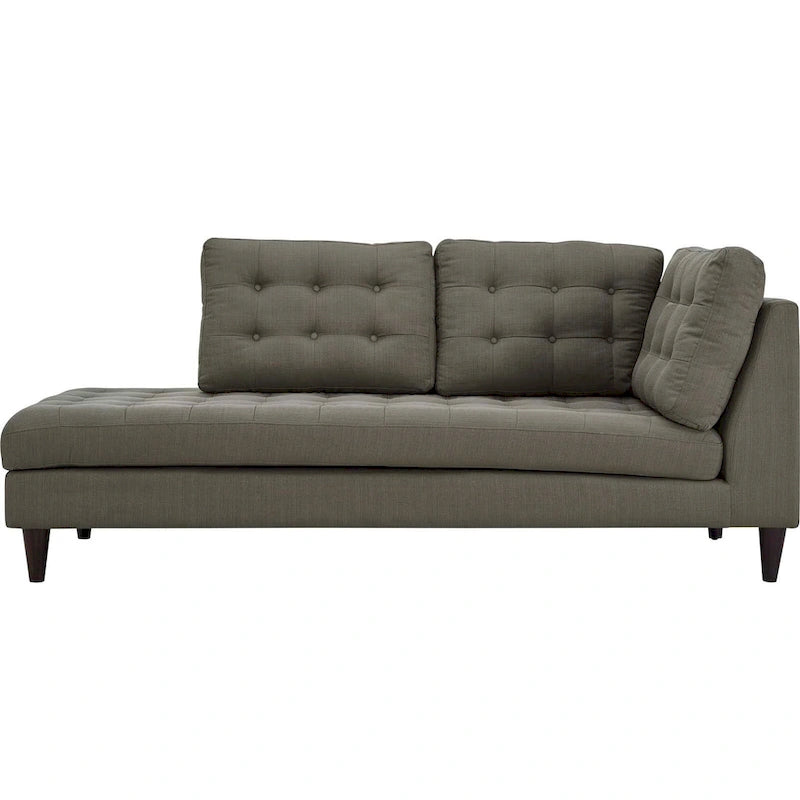 Chaise longue en tissu capitonné