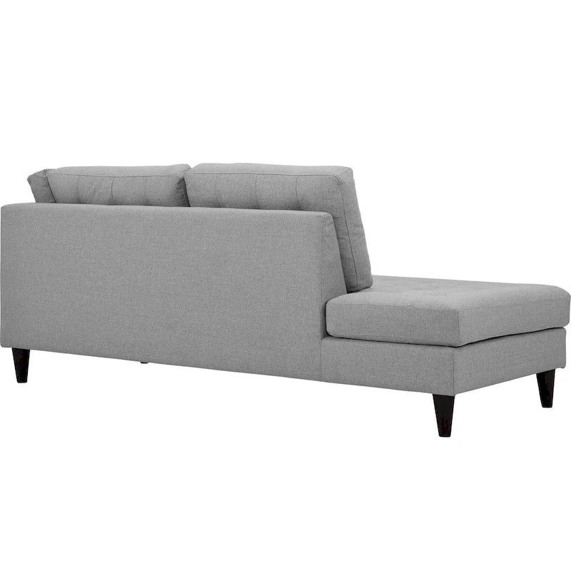 Chaise longue en tissu capitonné