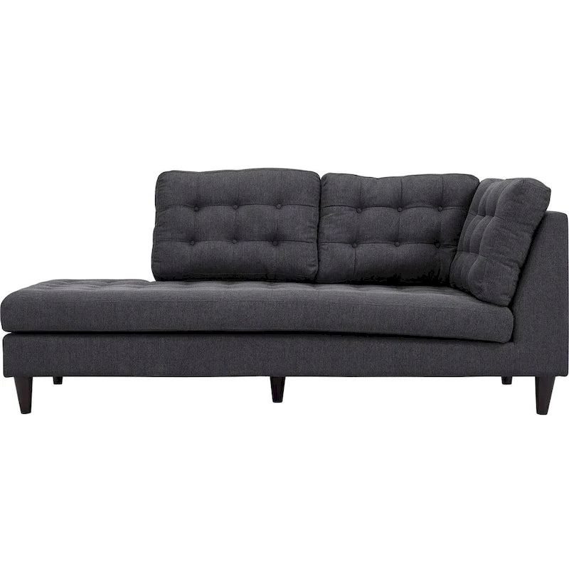 Chaise longue en tissu capitonné