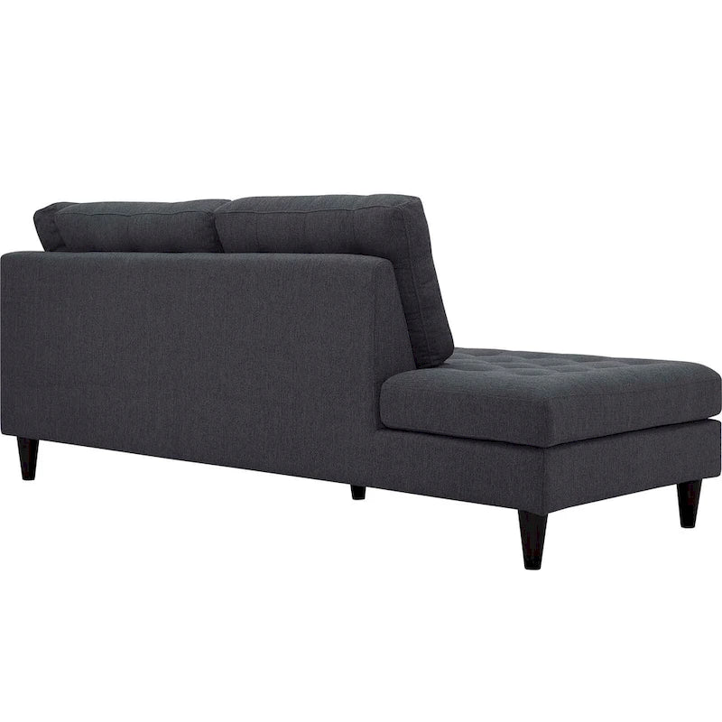 Chaise longue en tissu capitonné