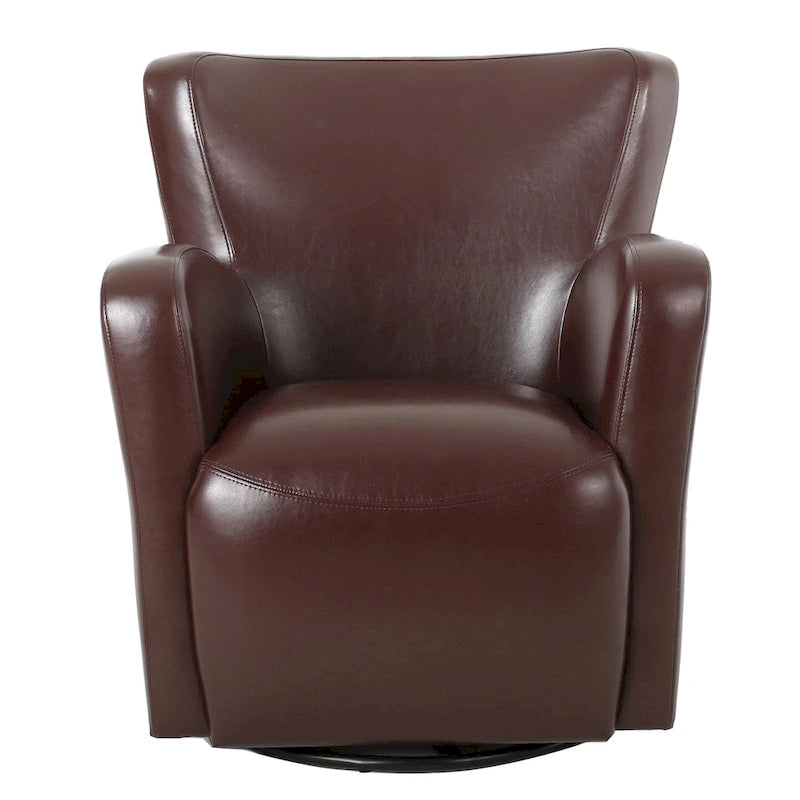 Fauteuil club pivotant à oreilles Angelo en cuir reconstitué