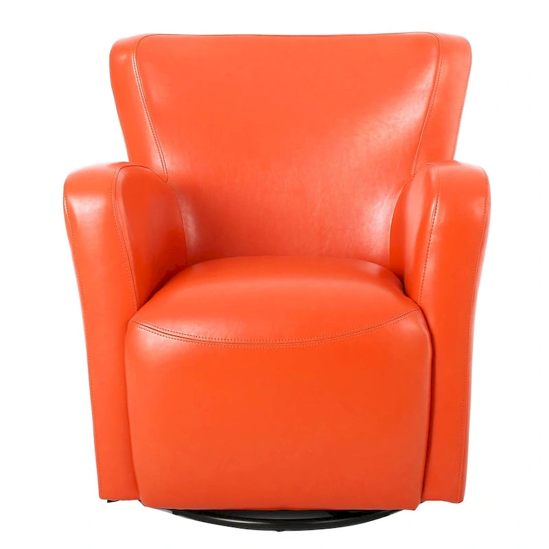 Fauteuil club pivotant à oreilles Angelo en cuir reconstitué