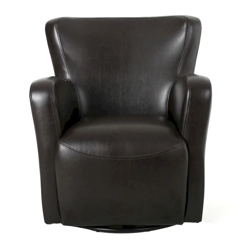 Fauteuil club pivotant à oreilles Angelo en cuir reconstitué