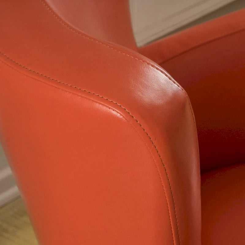 Fauteuil club pivotant à oreilles Angelo en cuir reconstitué