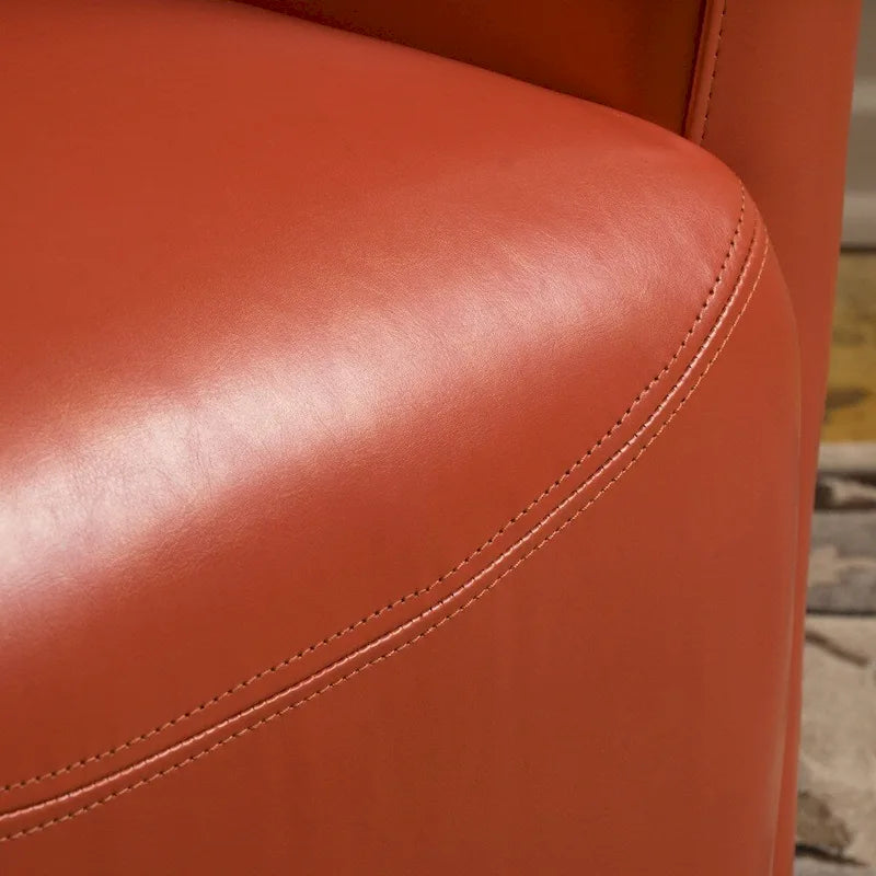 Fauteuil club pivotant à oreilles Angelo en cuir reconstitué
