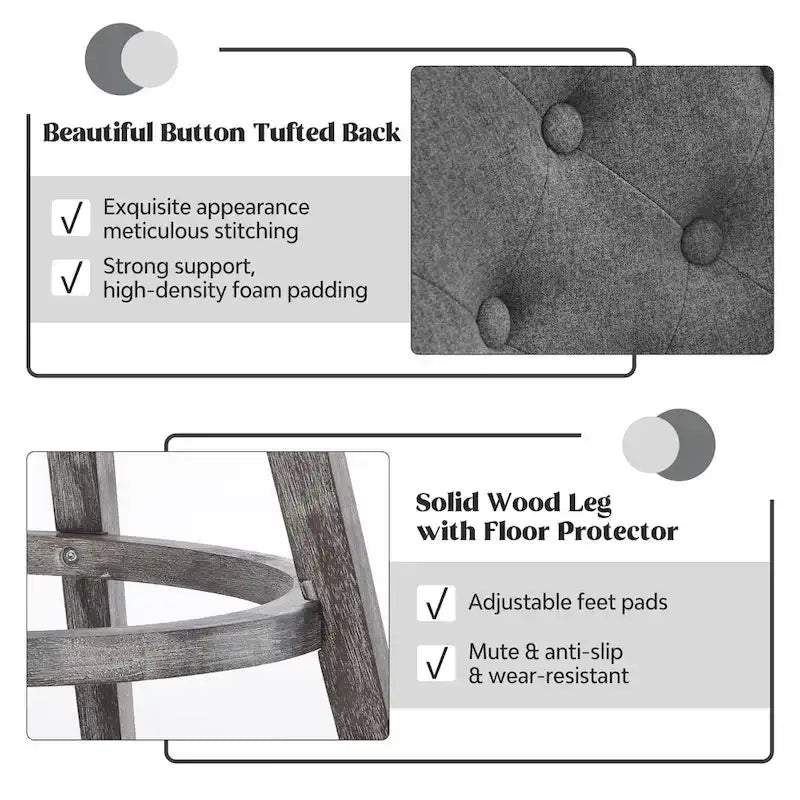 Lot de 4 tabourets de bar pivotants capitonnés à pieds effet bois