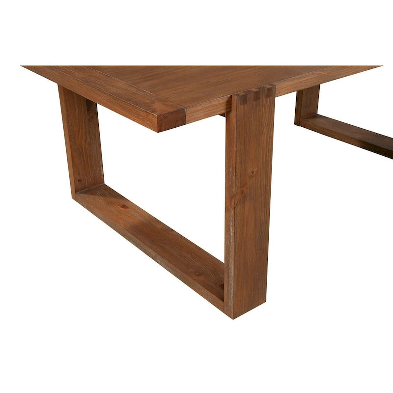 Table de salle à manger en bois, fini cappuccino antique