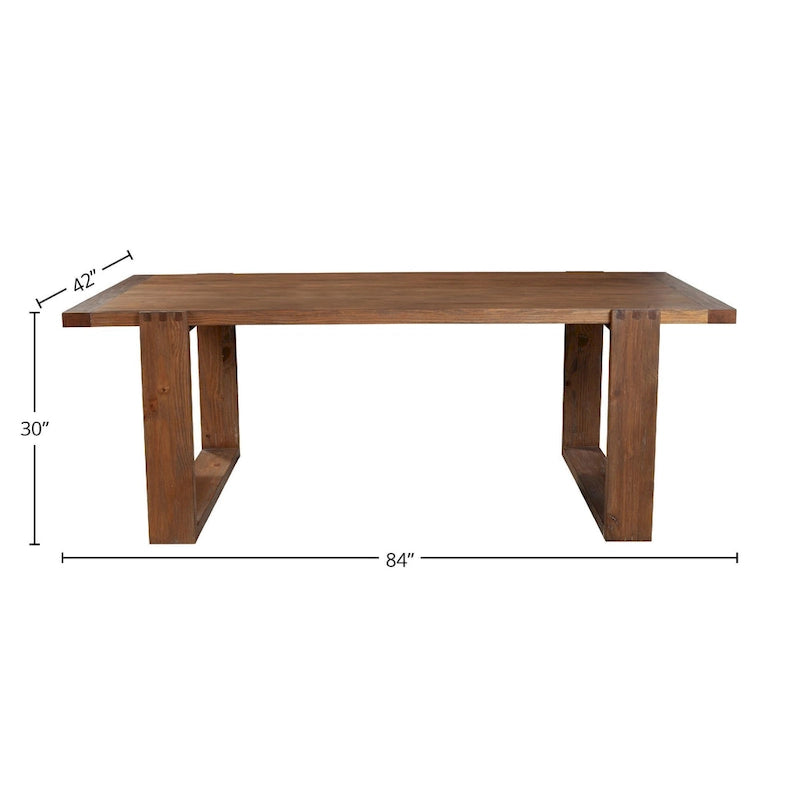 Table de salle à manger en bois, fini cappuccino antique