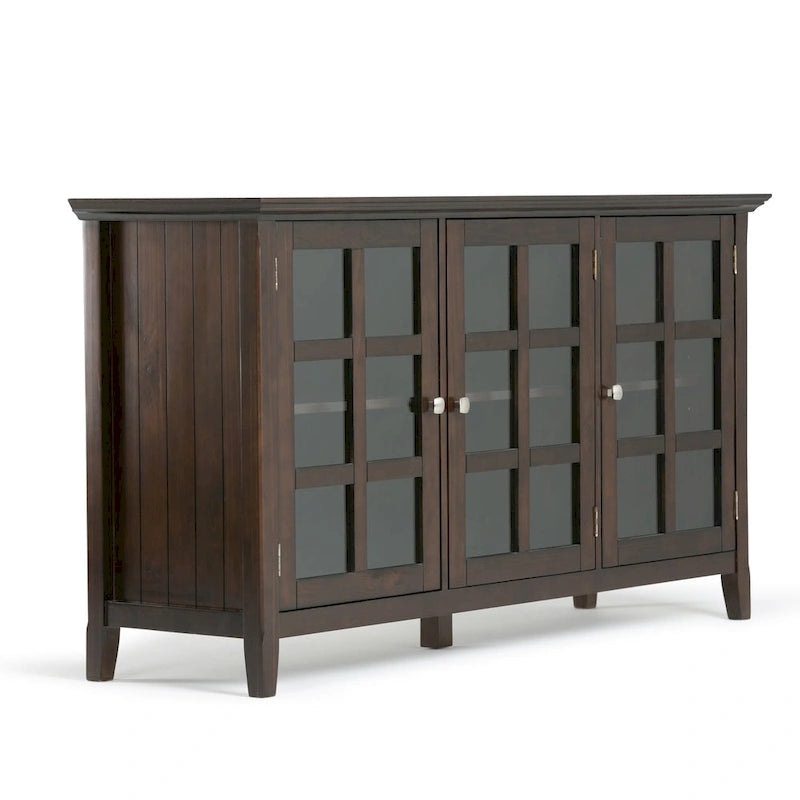 Meuble de rangement transitionnel large en BOIS MASSIF de 62 pouces - 62 l x 18 p x 34 h