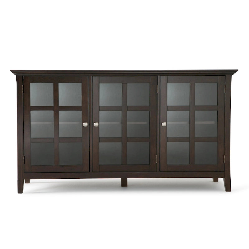 Meuble de rangement transitionnel large en BOIS MASSIF de 62 pouces - 62 l x 18 p x 34 h
