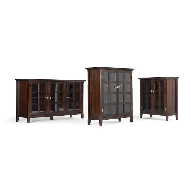 Meuble de rangement transitionnel large en BOIS MASSIF de 62 pouces - 62 l x 18 p x 34 h
