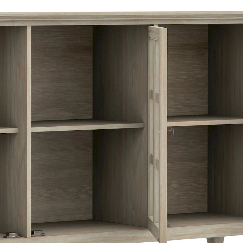 Meuble de rangement transitionnel large en BOIS MASSIF de 62 pouces - 62 l x 18 p x 34 h
