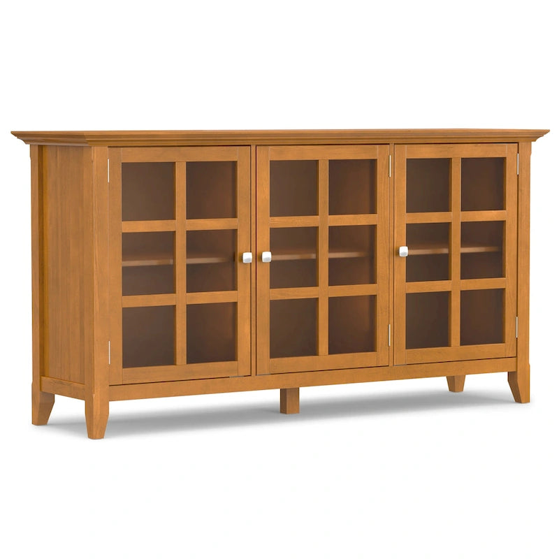 Meuble de rangement transitionnel large en BOIS MASSIF de 62 pouces - 62 l x 18 p x 34 h