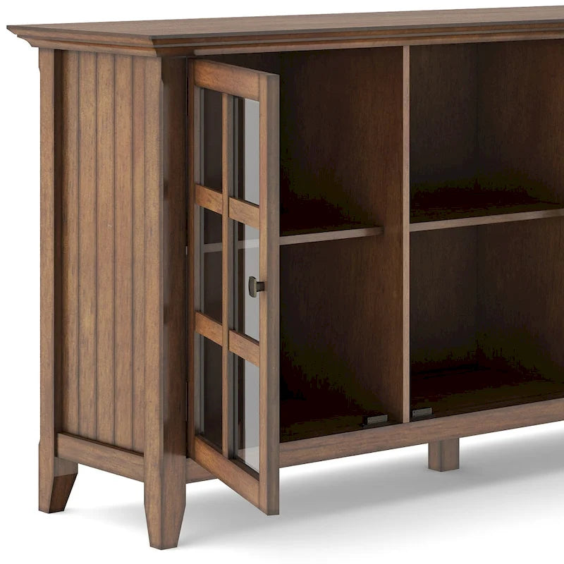 Meuble de rangement transitionnel large en BOIS MASSIF de 62 pouces - 62 l x 18 p x 34 h