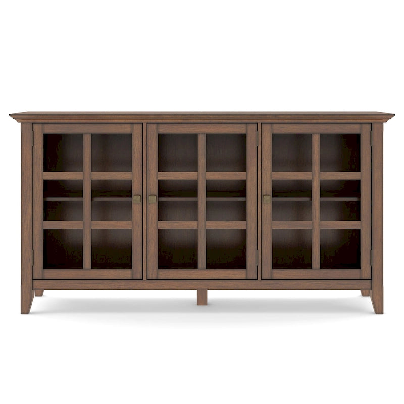 Meuble de rangement transitionnel large en BOIS MASSIF de 62 pouces - 62 l x 18 p x 34 h