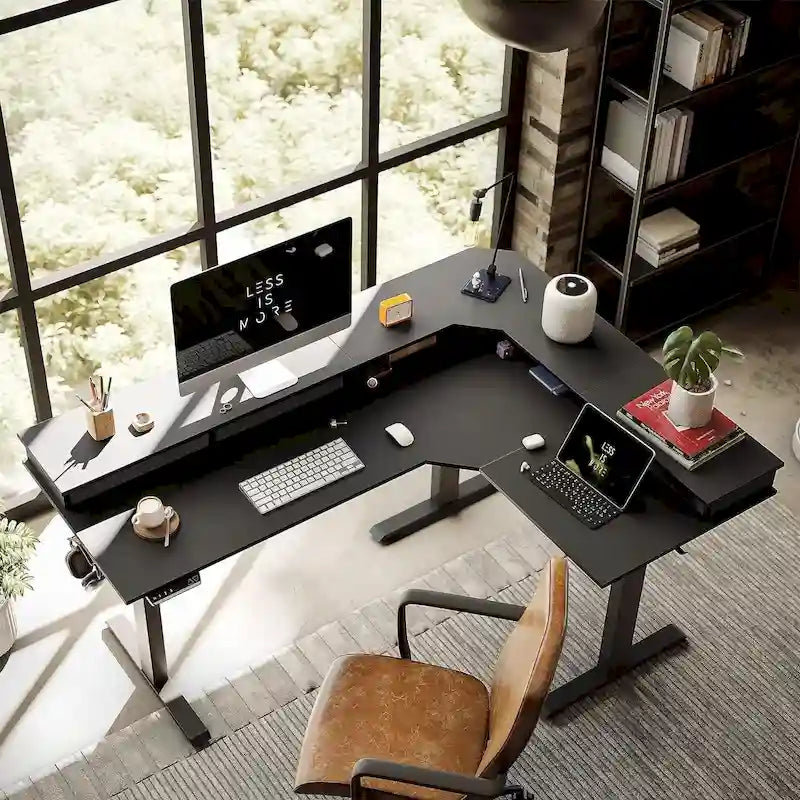 Mobilier de bureau à domicile/Marron et noir/Bois/Bureau assis-debout/Bureaux