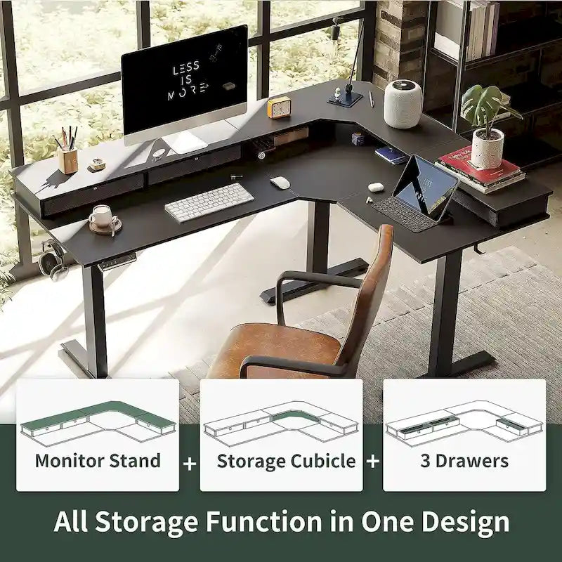 Mobilier de bureau à domicile/Marron et noir/Bois/Bureau assis-debout/Bureaux