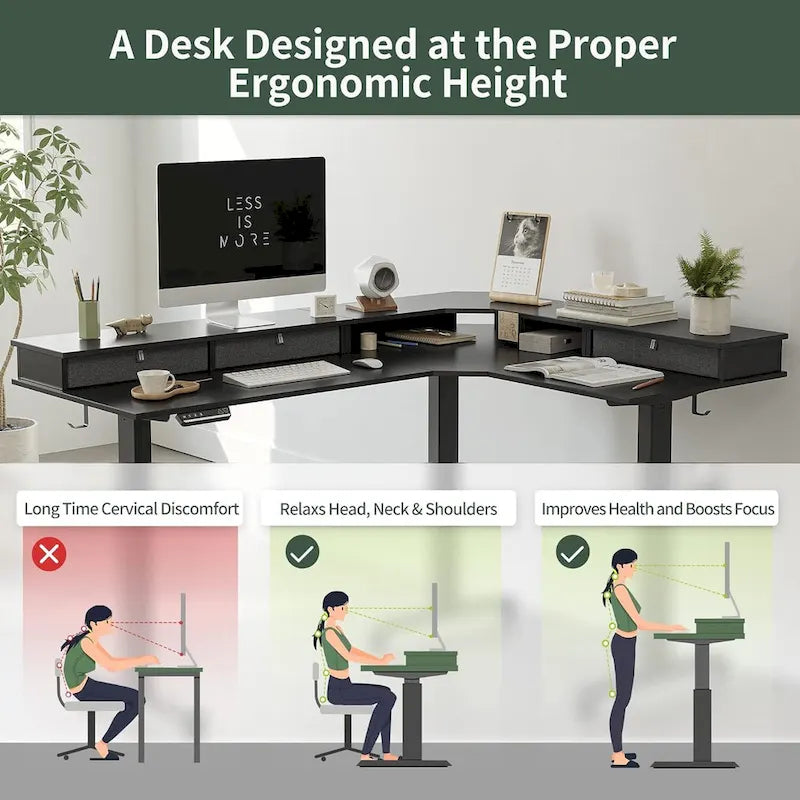Mobilier de bureau à domicile/Marron et noir/Bois/Bureau assis-debout/Bureaux