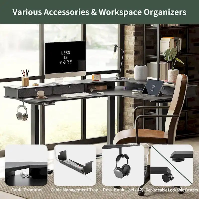 Mobilier de bureau à domicile/Marron et noir/Bois/Bureau assis-debout/Bureaux