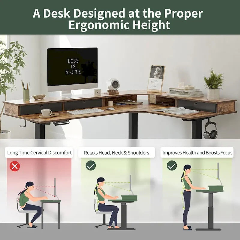 Mobilier de bureau à domicile/Marron et noir/Bois/Bureau assis-debout/Bureaux