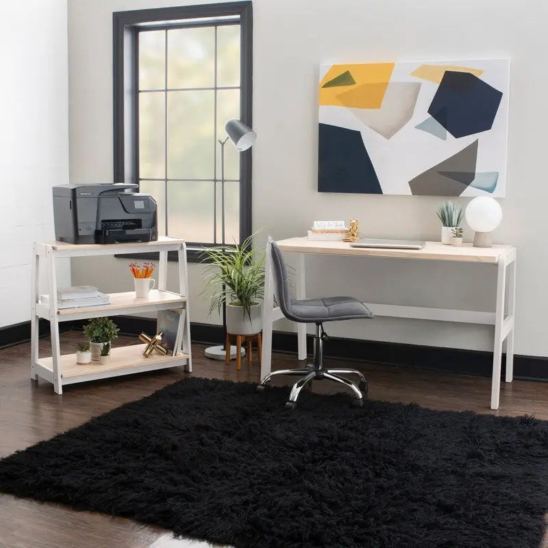 Bureau avec plateau en bois naturel