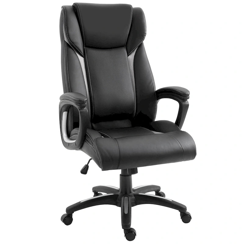 Vinsetto Ergonomic Office Chair Adjustable Height PU Leather Rocker 360? Swivel Home Task Seat, Black