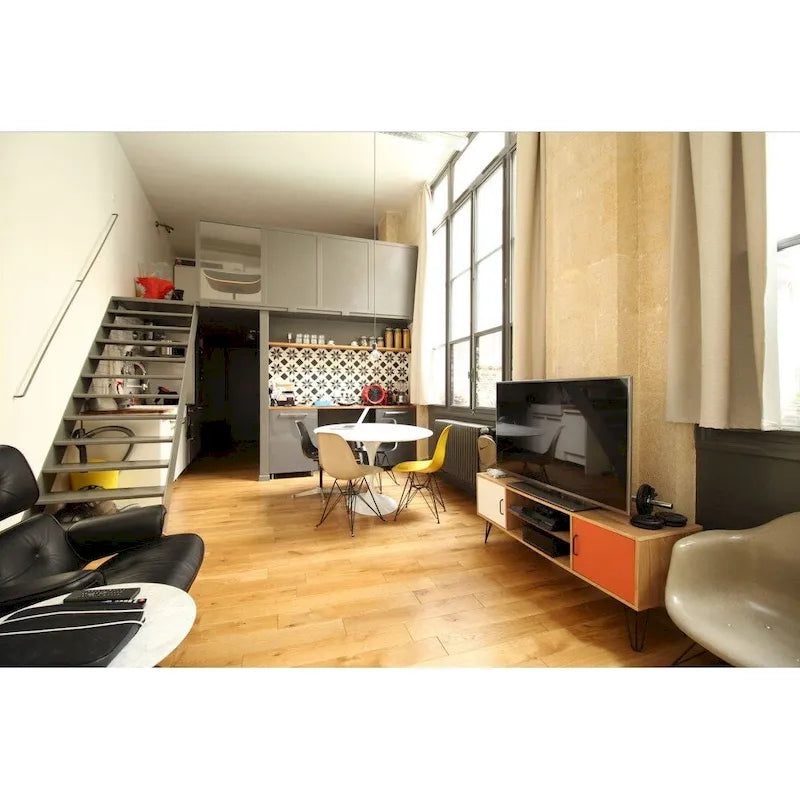 Lot de 2 chaises de salle à manger sans accoudoirs, siège à coque en plastique avec piètement en fil métallique noir style Eiffel, blanc