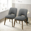 Chaise de salle à manger moderne de luxe en bois massif (lot de 2)