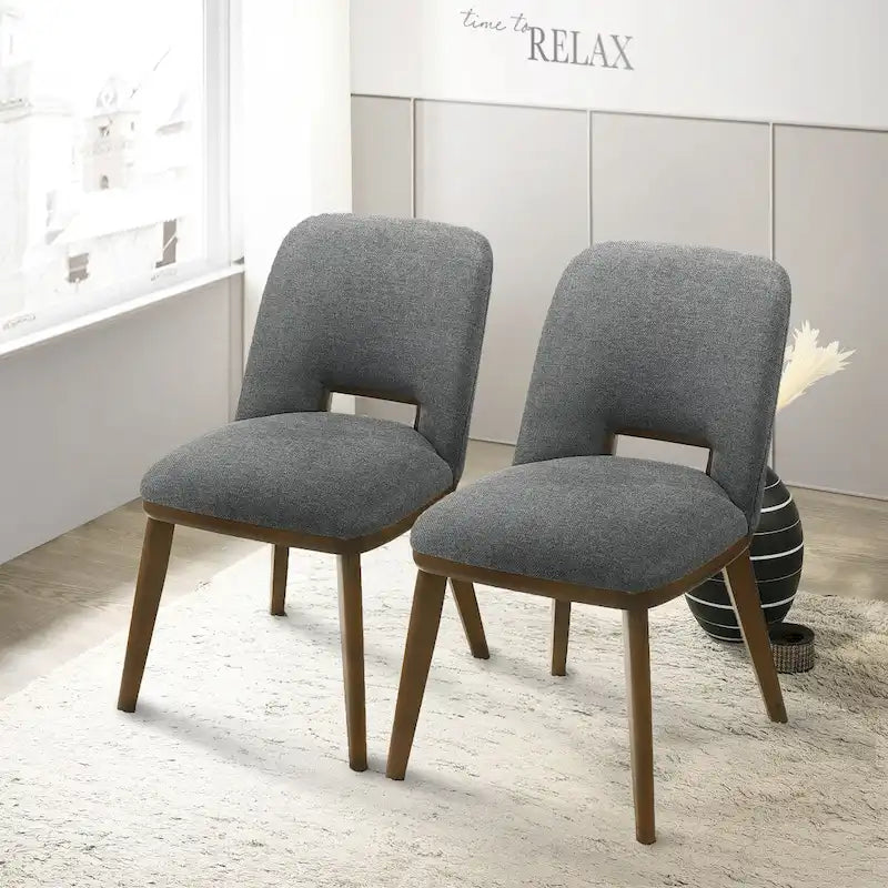 Chaise de salle à manger moderne de luxe en bois massif (lot de 2)