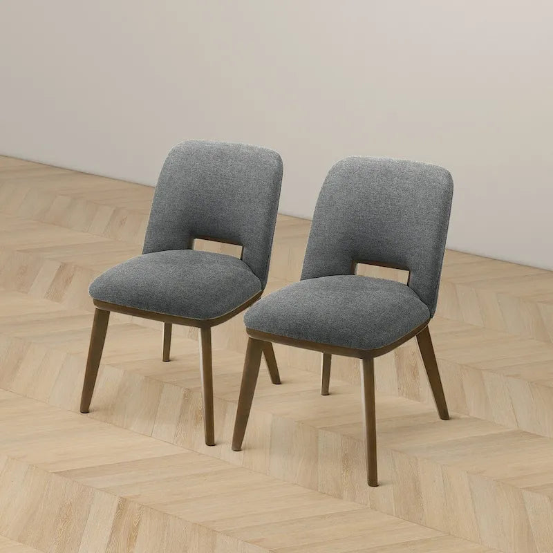 Chaise de salle à manger moderne de luxe en bois massif (lot de 2)