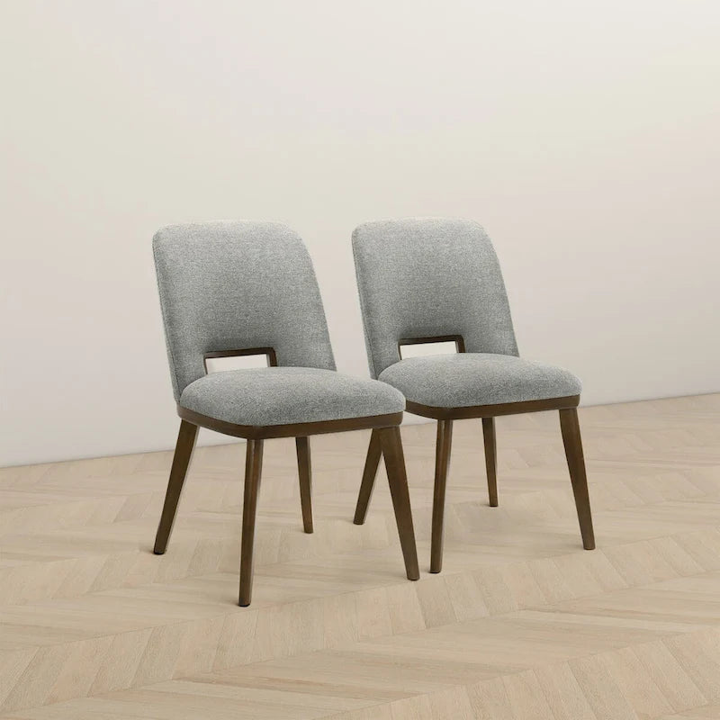 Chaise de salle à manger moderne de luxe en bois massif (lot de 2)