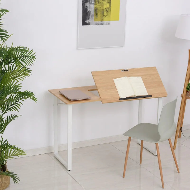 Modern Writing Table with Adjustable Tiltable Tabletop