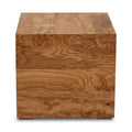 Macari Modern Natural Burl Wood Side Table - 18W x 18D x 16H
