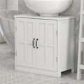 Bathroom Wood Pedestal Sink Cabinet with Adjustable Shelf (No Sink)