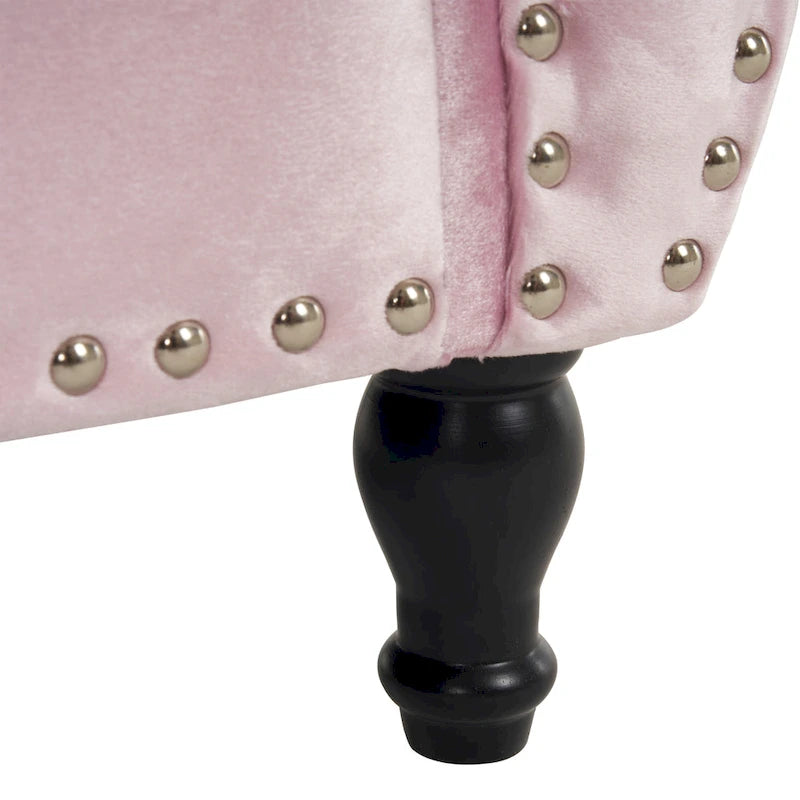 Banc ottoman de rangement multifonctionnel en velours traditionnel avec coussin